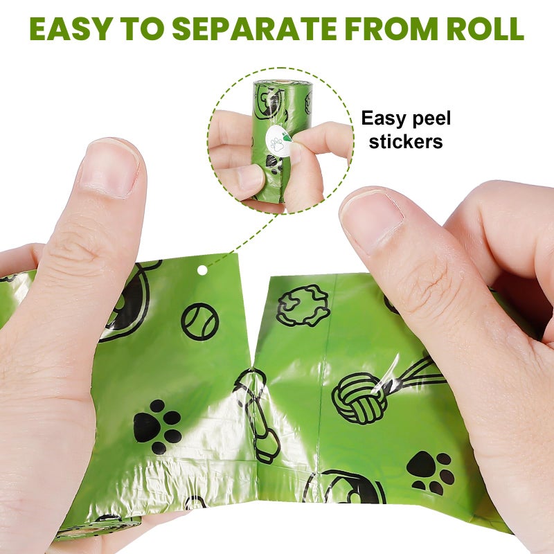 TVOOD Dog Poop Bags Rolls 420 Counts: TVOOD Extra Thick Poop Bags for Dogs Leak-proof Scented Pet Waste Bags for Doggie Poo - with 2 Dispenser, Green - Image 5
